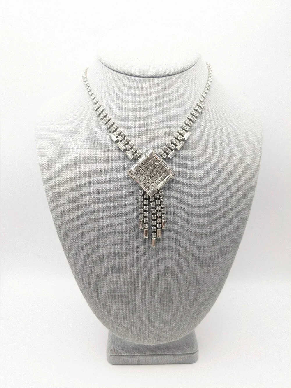 Ultra Rare Signed Weiss Demi-Parure 1950s Necklace & Earrings Set
